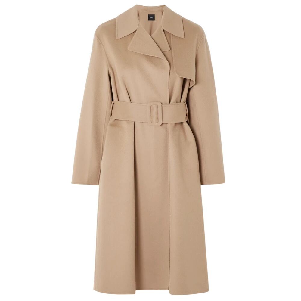 Theory Belted Beige Trench Overcoat Size XS